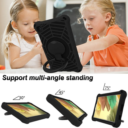Black rugged EVA tablet case with multi-angle kickstand for tablet