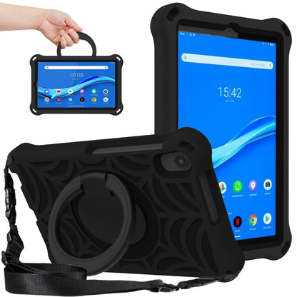 Black rugged EVA tablet case with rotating kickstand and crossbody strap