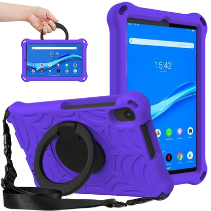 Rugged EVA tablet case in violet purple with rotating shoulder strap and circular stand