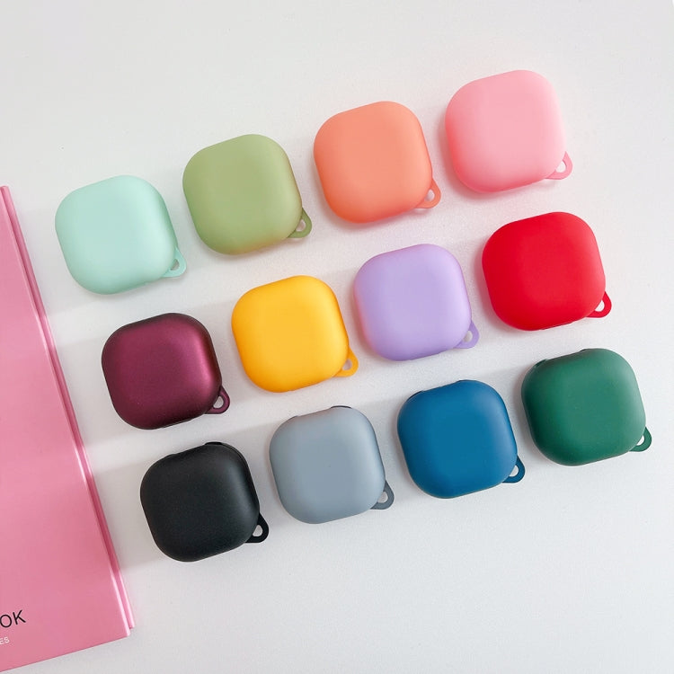 Set of solid-color frosted earphone cases with carrying loops