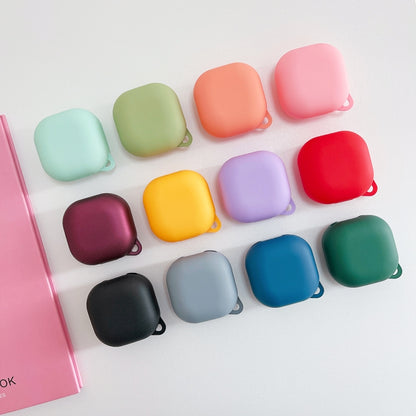 Set of solid-color frosted earphone cases with carrying loops