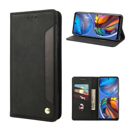 Black leather folio phone case with flip cover and cutouts for camera and ports