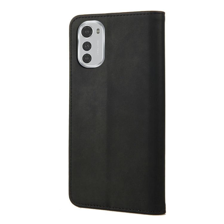 Black leather flip phone case with camera cutout and slim back design
