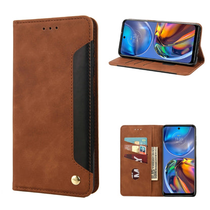 Brown leather folio phone case with flip cover, card slots, and snap closure