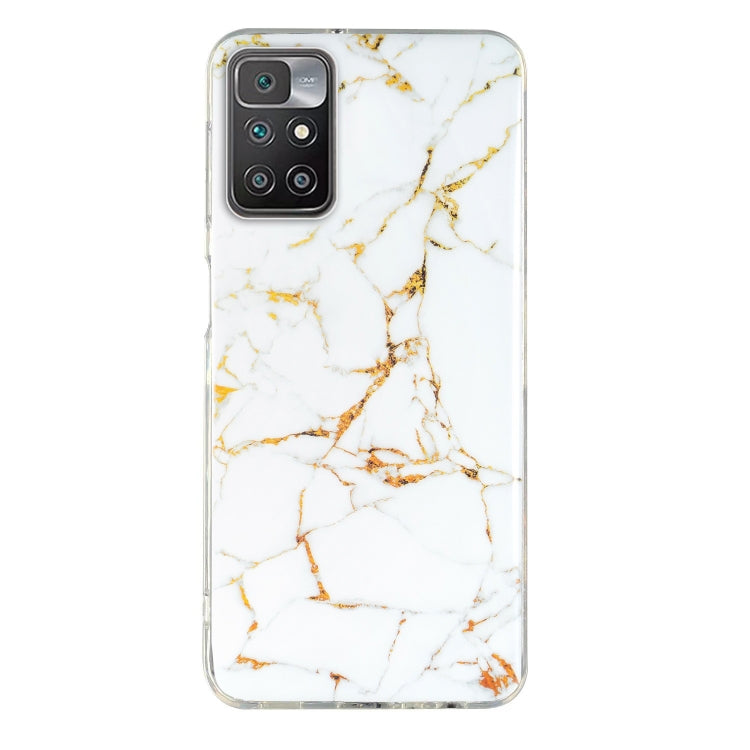 Marble pattern TPU phone case in white with gold veins and camera cutouts