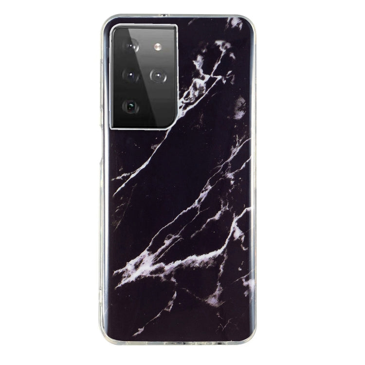 Marble pattern TPU phone case, dark black base with bold white marble lines