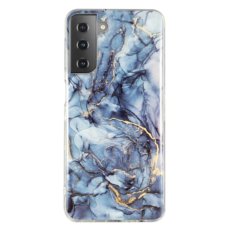 Marble pattern TPU phone case with blue marble texture and thin gold streaks