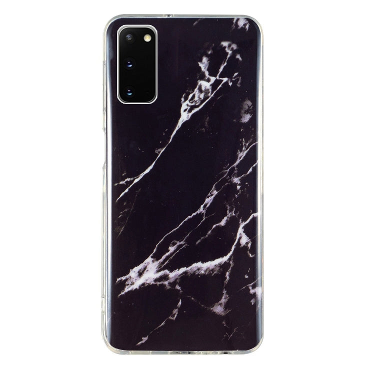 Marble pattern TPU phone case with black base and white vein streaks