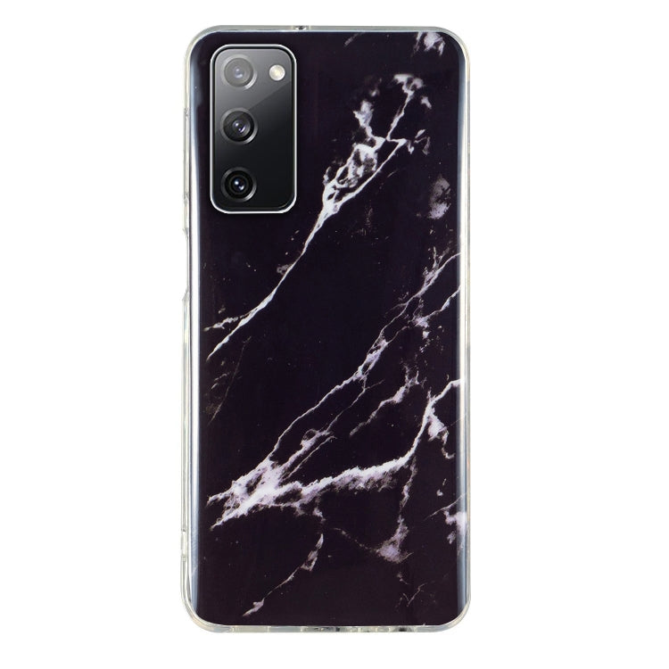 Black marble TPU phone case with white cracks and transparent frame.