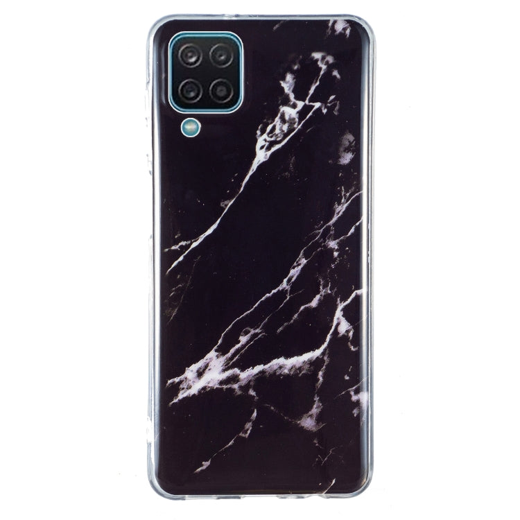 Marble pattern TPU phone case in dark tones with white veined lines, with camera cutout.