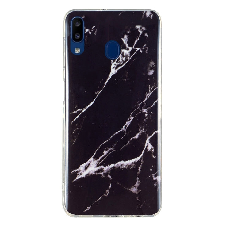 Marble-pattern TPU phone case, black with white marble veining and camera cutouts