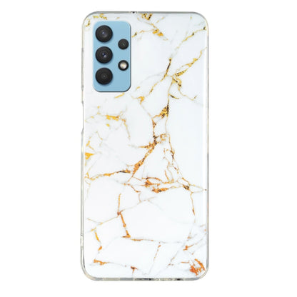 White marble TPU phone case with gold veining, transparent back and sides