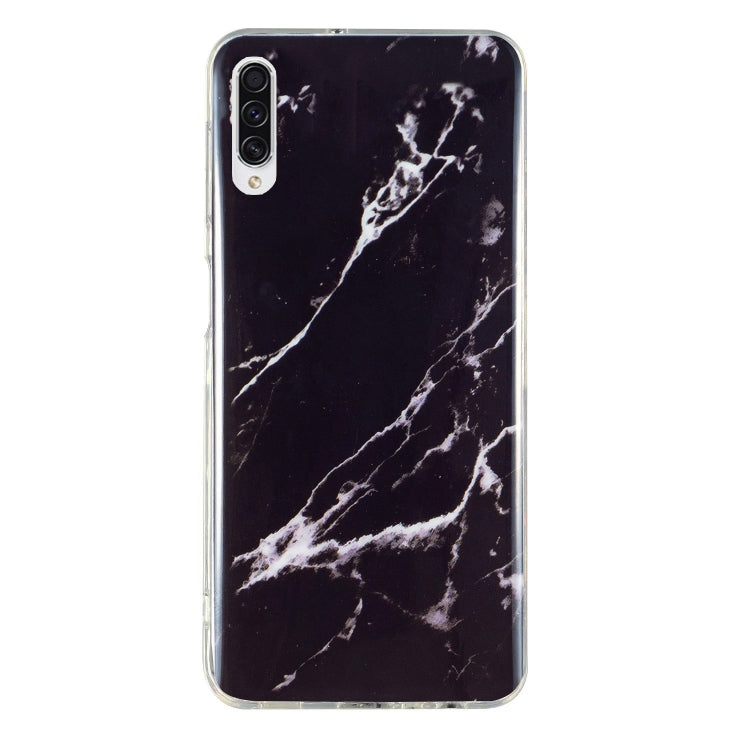 Marble pattern TPU phone case, dark black marble with white veining, side cutouts