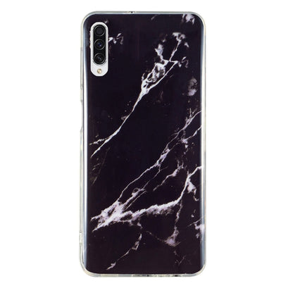 Marble pattern TPU phone case, dark black marble with white veining, side cutouts