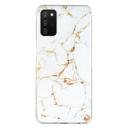 Marble pattern TPU phone case in white with gold vein design
