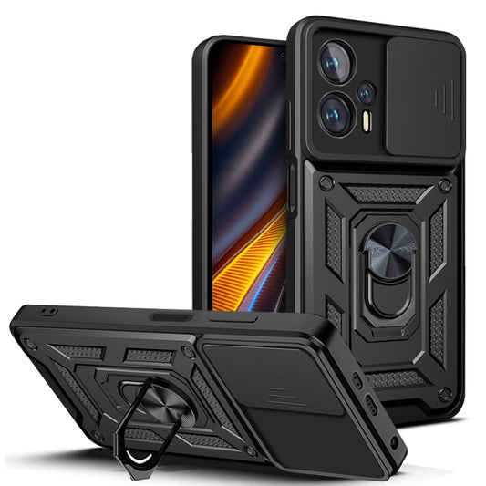 Black sliding camera phone case with TPU+PC armor and protective camera shutter