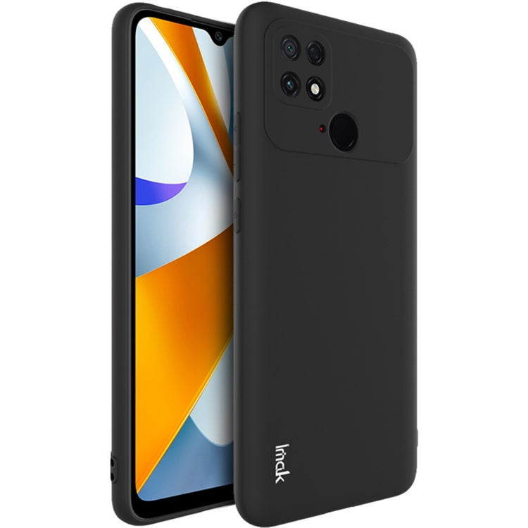 Shockproof frosted TPU phone case for Xiaomi Poco C40, black; rear camera cutouts