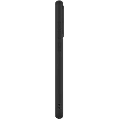 Black frosted TPU phone case for Xiaomi Poco C40, side view with button cutouts