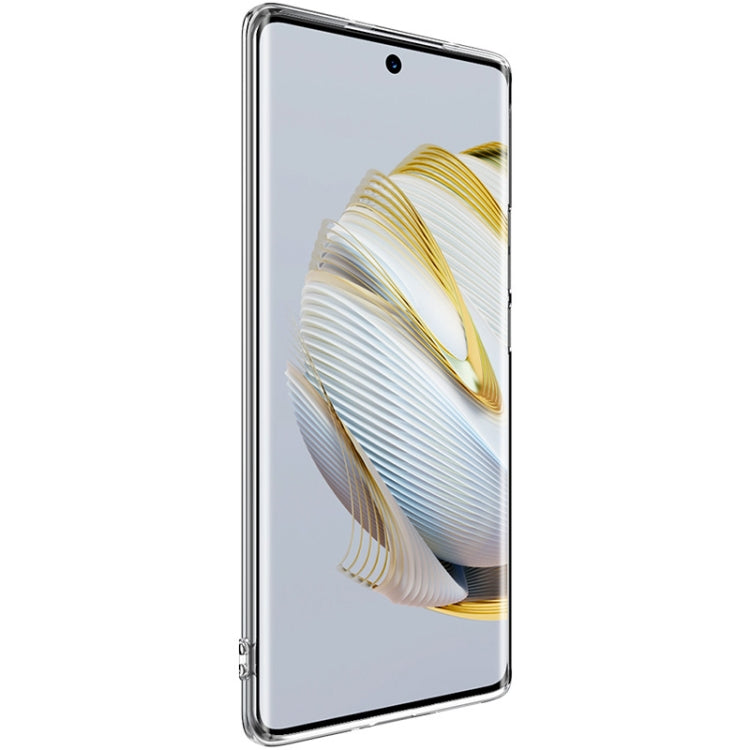 Clear TPU phone case with side button openings and raised camera lens protection