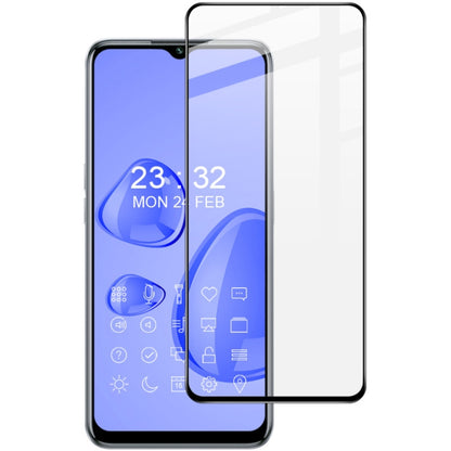 Smartphone with clear tempered glass film applied, full screen coverage
