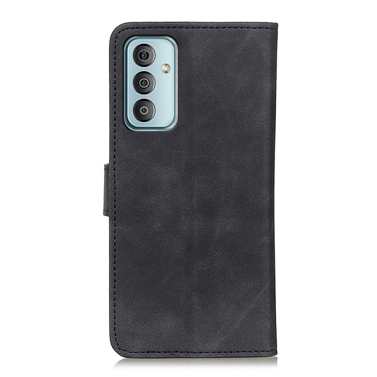 Black leather phone case with camera cutout and smooth back panel.