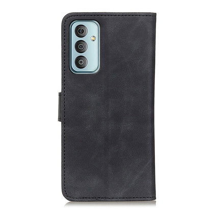 Black leather phone case with camera cutout and smooth back panel.