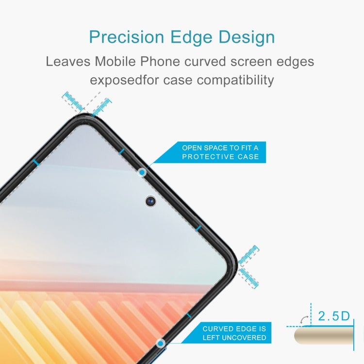 Curved 2.5D tempered glass screen protector with precise edge cut for phone