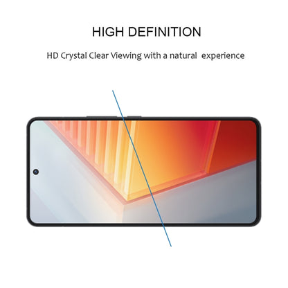 Tempered glass screen protector with full coverage overlay on phone display