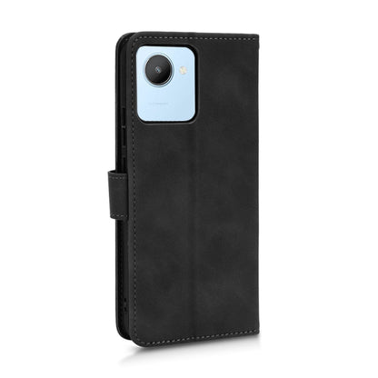 Black leather flip phone case with camera cutout and side hand strap