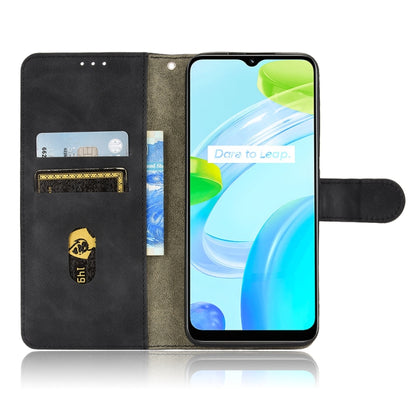 Black leather flip phone case with inner card slots and foldover stand
