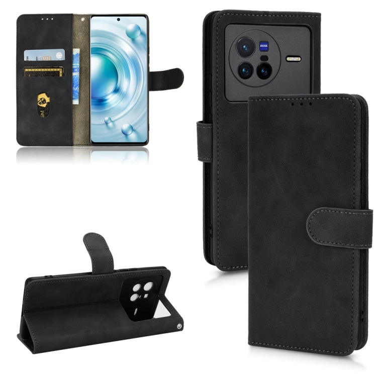 Black magnetic flip leather phone case with card slots and camera window