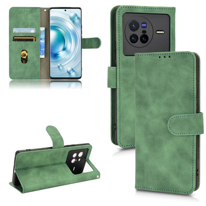 Green magnetic flip leather phone case with card holder and flip stand