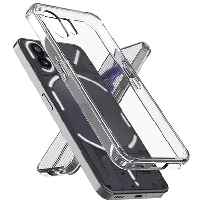 Transparent shockproof phone case with raised corners and camera cutouts