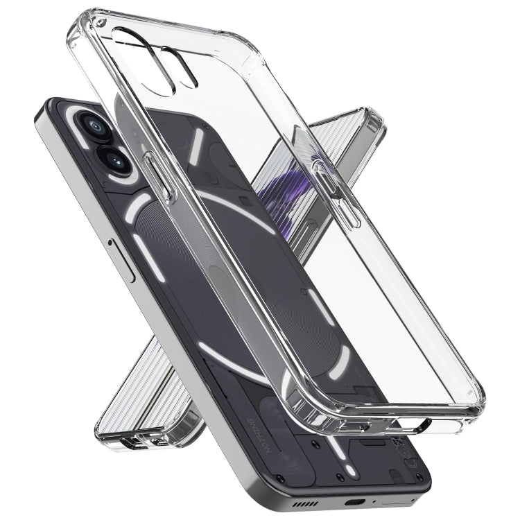 Transparent shockproof phone case with raised corners and camera cutouts