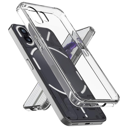Transparent shockproof phone case with raised corners and camera cutouts