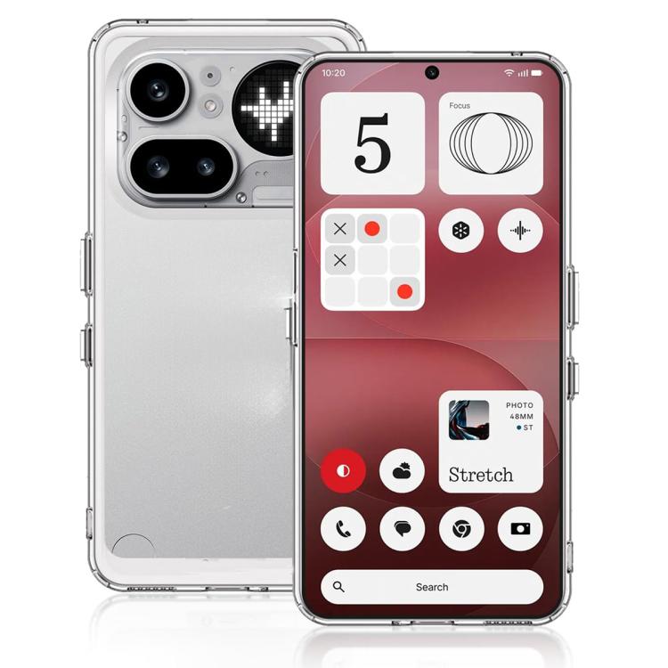 Transparent shockproof phone case covering the front and back with camera cutouts