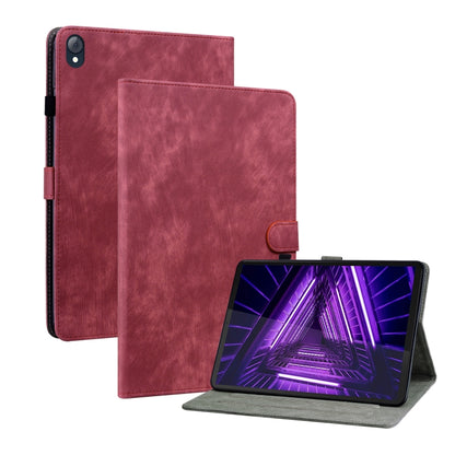 Red PU tablet folio case with stand, front flap, and side opening for camera