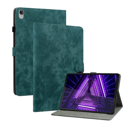 Teal PU tablet folio case with magnetic strap and stand; tablet displayed