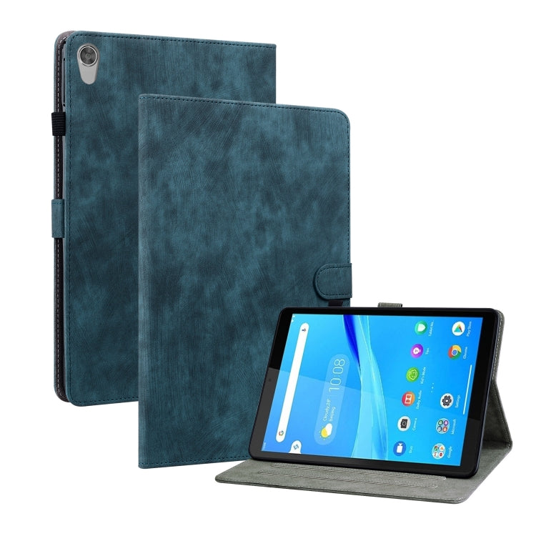 Teal PU tablet case with folio cover and side button cutout, stand-ready.
