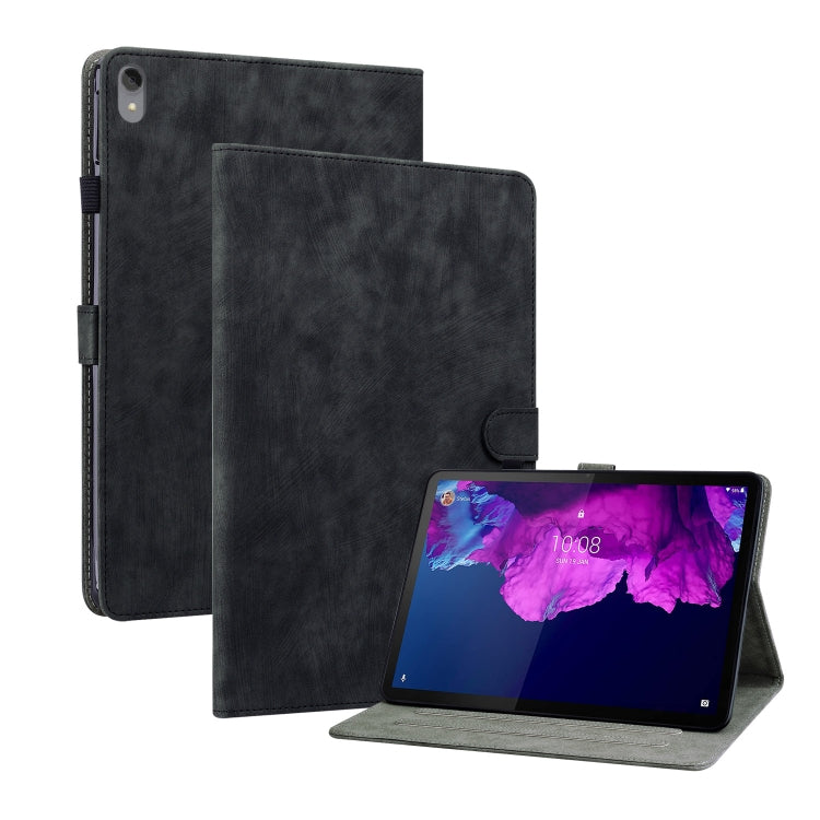 Dark gray PU tablet case with folio cover, magnetic snap, tablet stand support