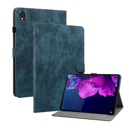 Blue-green PU tablet case with folio cover and magnetic snap, kickstand position
