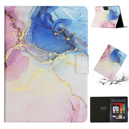 Marble smart leather tablet case with stand-style fold cover, pink blue marble design