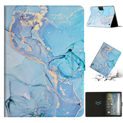 Blue marble smart tablet case with built-in stand and front cover protection.