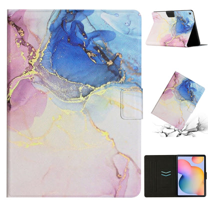 Marble-pattern smart leather tablet case with front flap, folio stand, purple blue pink