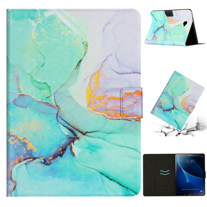 Marble smart leather tablet case, turquoise and white pattern with folding stand