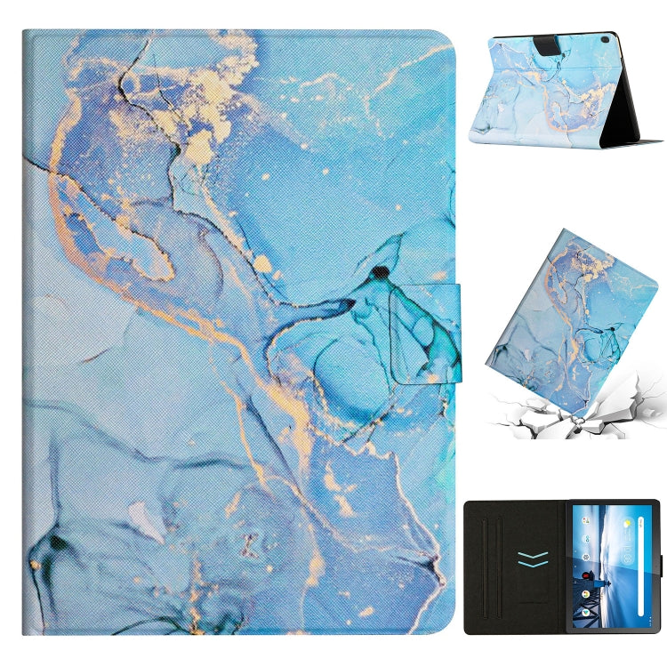 Blue marble smart leather tablet case with folio stand and card holder