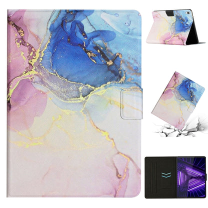 Marble-pattern smart leather tablet case with stand cover, purple blue pink marble finish