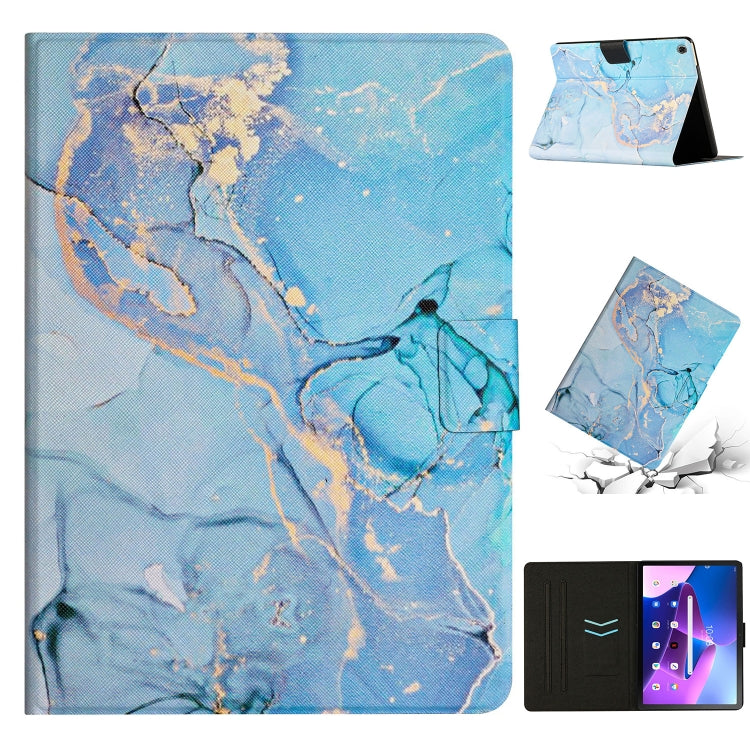 Blue marble smart leather tablet case with folio stand and secure fit