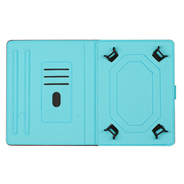 Light blue folio tablet case with card slots and viewing stand support
