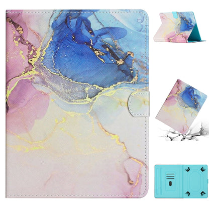Marble pattern leather-style tablet case with fold stand, pink and blue stone pattern